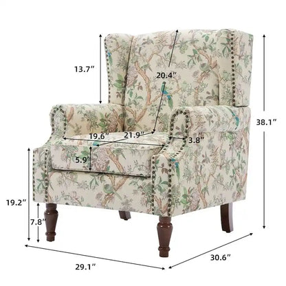 Poltrona imbottita con fantasia per soggiorno