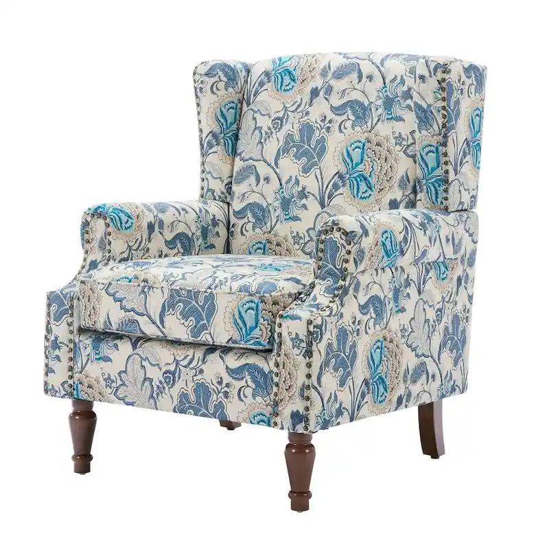 Poltrona imbottita con fantasia per soggiorno