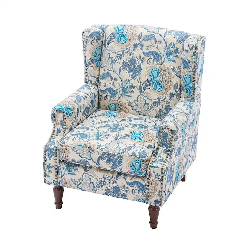 Poltrona imbottita con fantasia per soggiorno