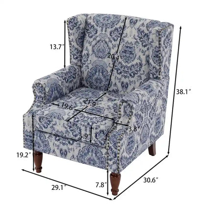 Poltrona imbottita con fantasia per soggiorno