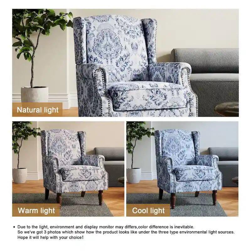 Poltrona imbottita con fantasia per soggiorno