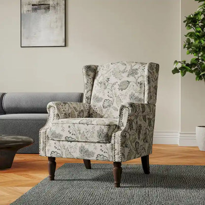 Poltrona imbottita con fantasia per soggiorno