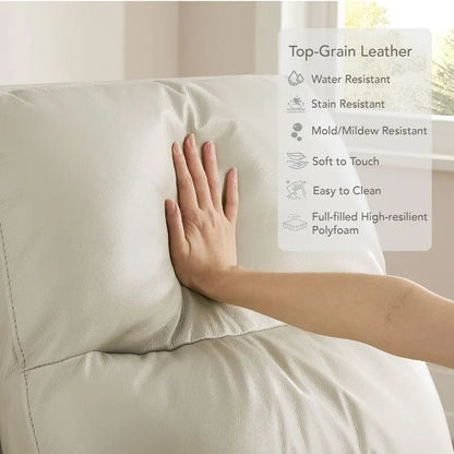 Poltrona reclinabile girevole elettrica Farley in vera pelle per cameretta dei bambini