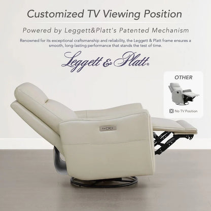 Poltrona reclinabile girevole elettrica Farley in vera pelle per cameretta dei bambini