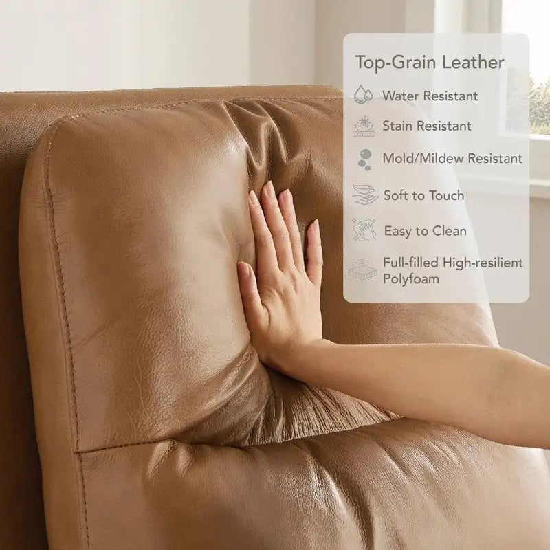 Poltrona reclinabile girevole elettrica Farley in vera pelle per cameretta dei bambini