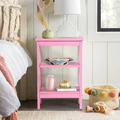 Tavolini moderni con ripiani portaoggetti a 3 livelli, set comodini a X (set da 2)