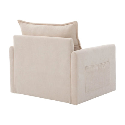 Poltrona girevole a 360 gradi in stile Mid-Century Modern GALDWIN con rivestimento in ciniglia per soggiorno