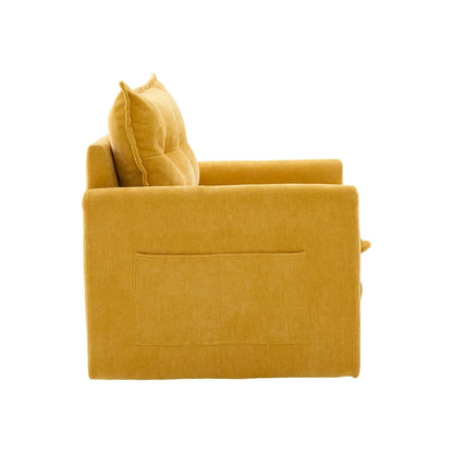 Poltrona girevole a 360 gradi in stile Mid-Century Modern GALDWIN con rivestimento in ciniglia per soggiorno