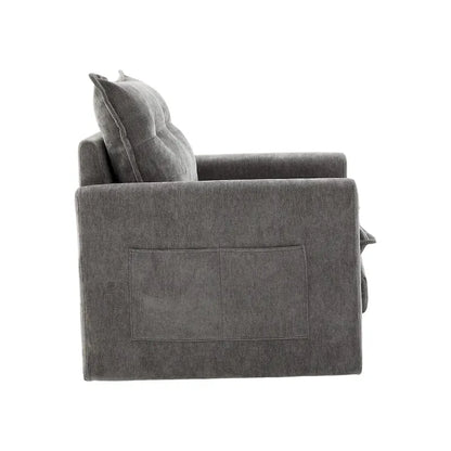 Poltrona girevole a 360 gradi in stile Mid-Century Modern GALDWIN con rivestimento in ciniglia per soggiorno