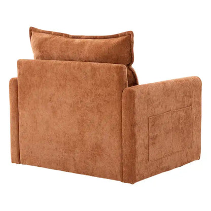 Poltrona girevole a 360 gradi in stile Mid-Century Modern GALDWIN con rivestimento in ciniglia per soggiorno