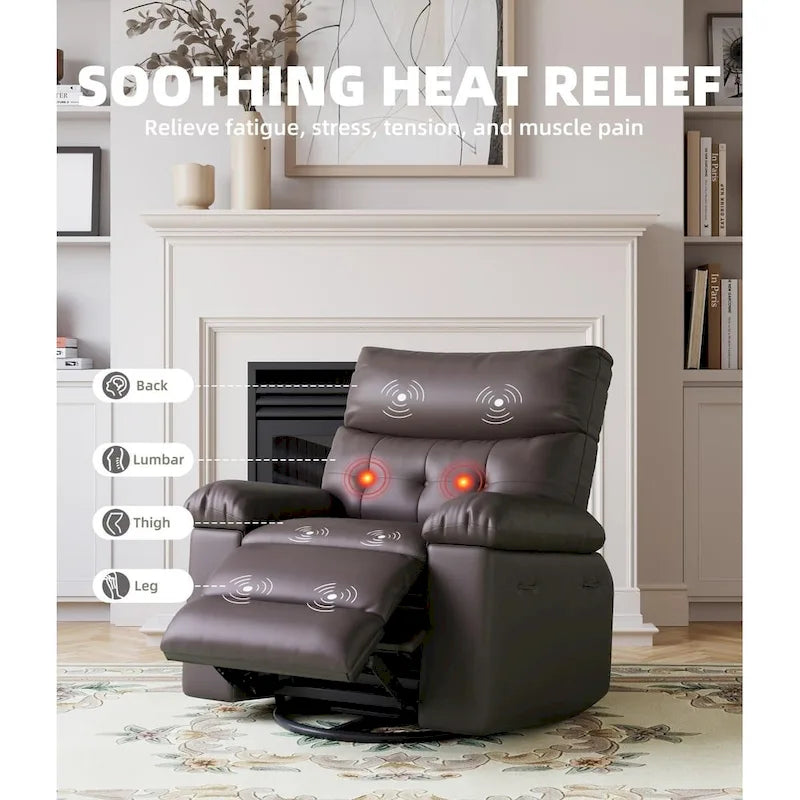 Poltrone reclinabili girevoli a 360° con riscaldamento e massaggio - Poltrona reclinabile pigra