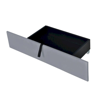 Letto matrimoniale in velluto con 2 cassetti e letto estraibile singolo XL