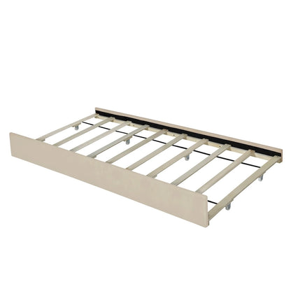 Letto matrimoniale in velluto con 2 cassetti e letto estraibile singolo XL