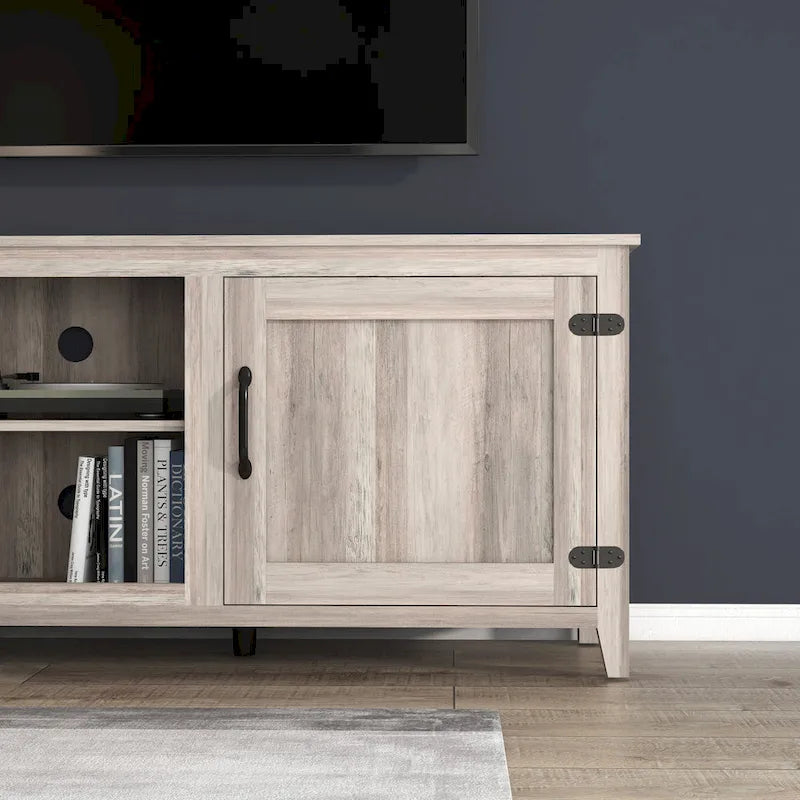 Mobile porta TV da 70 pollici con ante e spazio aperto per TV fino a 60 pollici