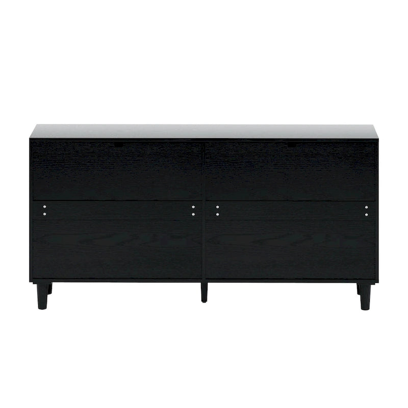 Cassettiera doppia in rattan a 6 cassetti con maniglia in metallo, mobiletto porta abiti per camera da letto