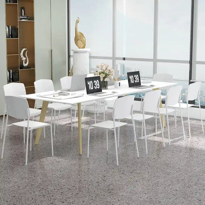 Set di 4 sedie da pranzo Gymax con schienale ergonomico e seduta larga impilabili