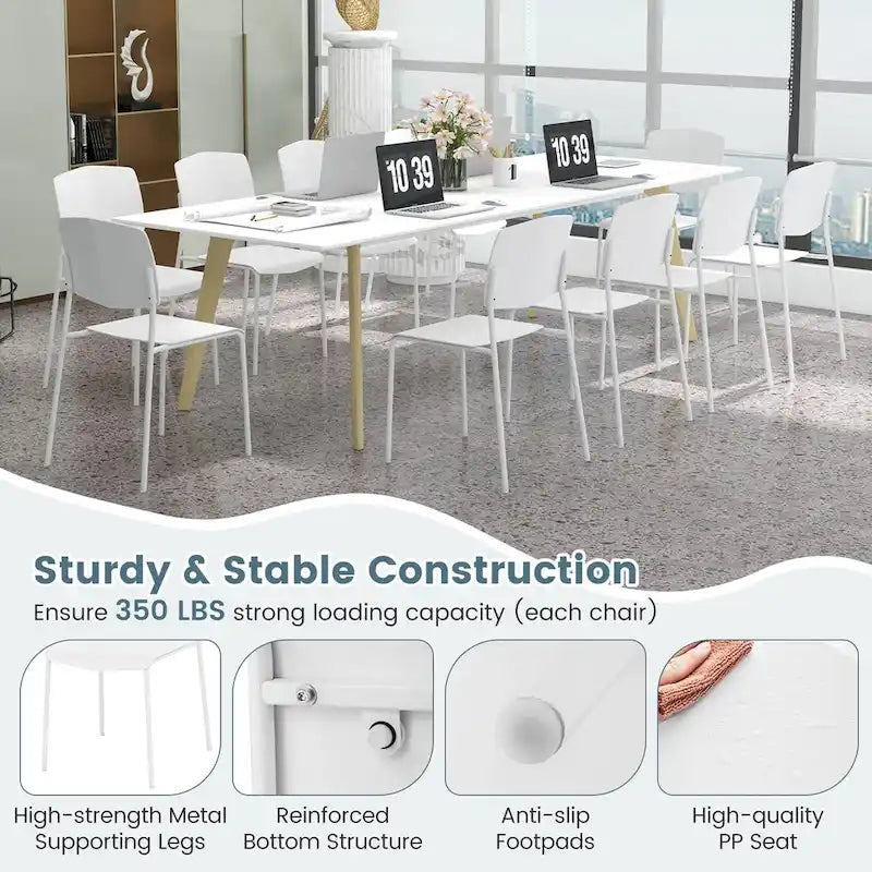 Set di 4 sedie da pranzo Gymax con schienale ergonomico e seduta larga impilabili