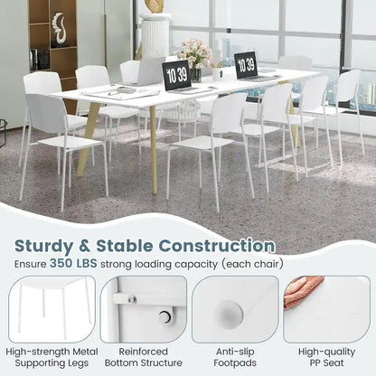 Set di 4 sedie da pranzo Gymax con schienale ergonomico e seduta larga impilabili