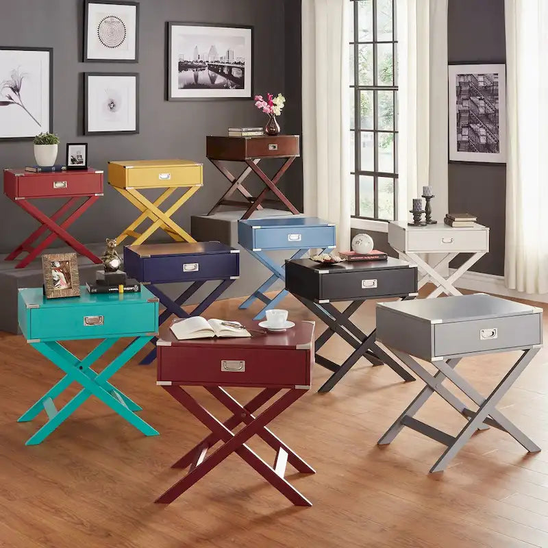 Kenton X Base Wood Accent Campaign Table by iNSPIRE Q Bold