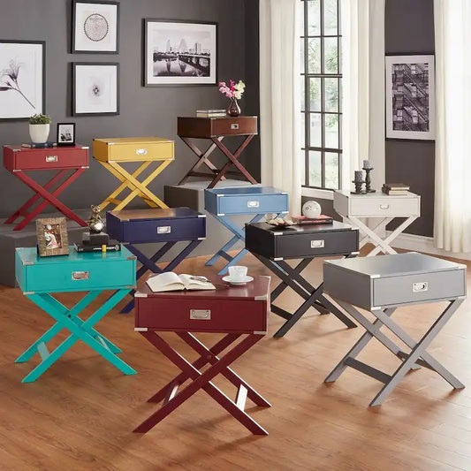 Kenton X Base Wood Accent Campaign Table by iNSPIRE Q Bold