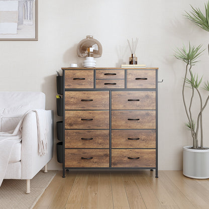 Cassettiera alta in tessuto con 12 cassetti per camera da letto