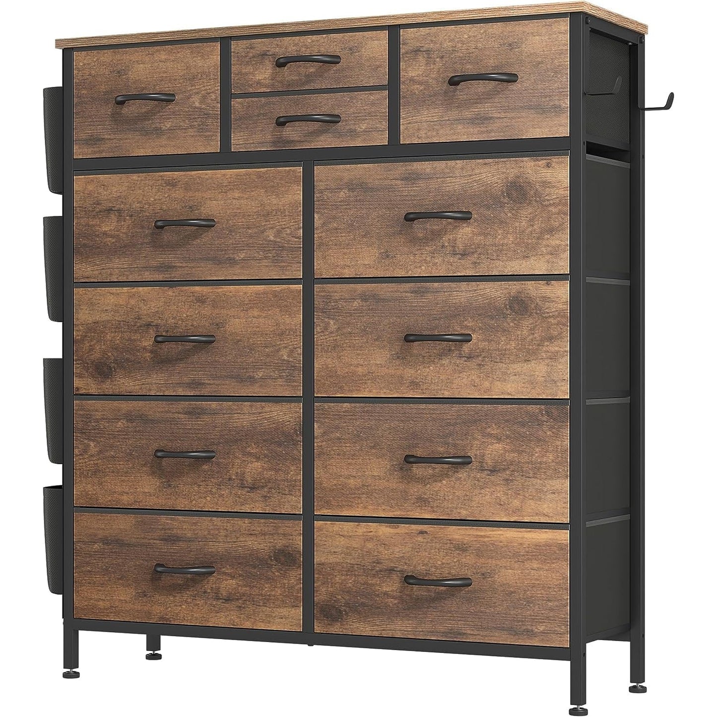 Cassettiera alta in tessuto con 12 cassetti per camera da letto