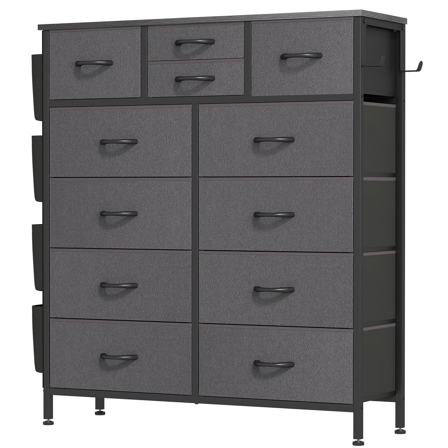 Cassettiera alta in tessuto con 12 cassetti per camera da letto