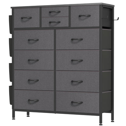 Cassettiera alta in tessuto con 12 cassetti per camera da letto
