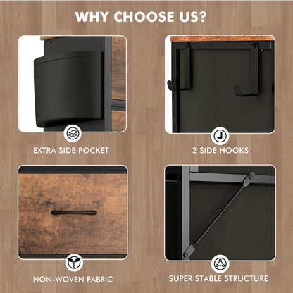 Cassettiera alta in tessuto con 12 cassetti per camera da letto