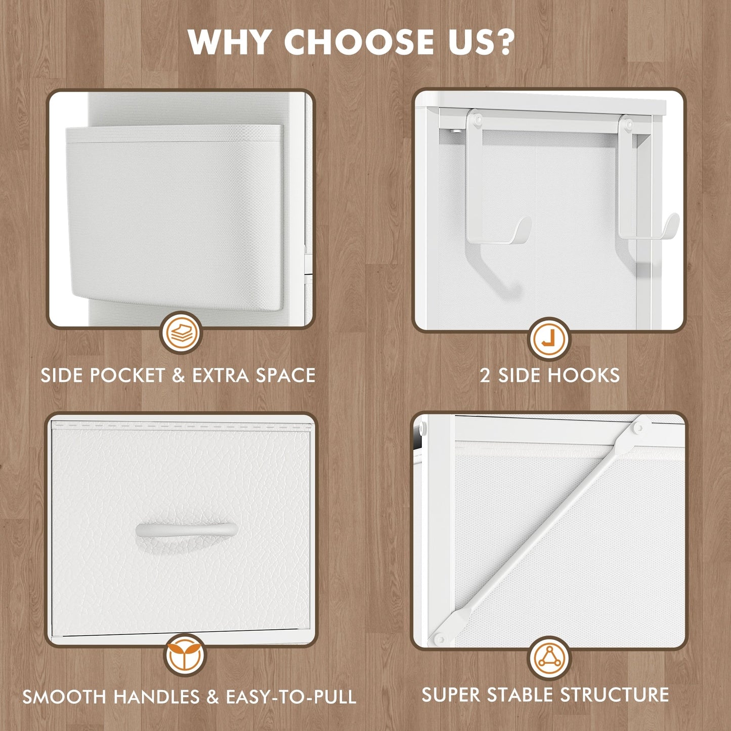 Cassettiera alta in tessuto con 12 cassetti per camera da letto