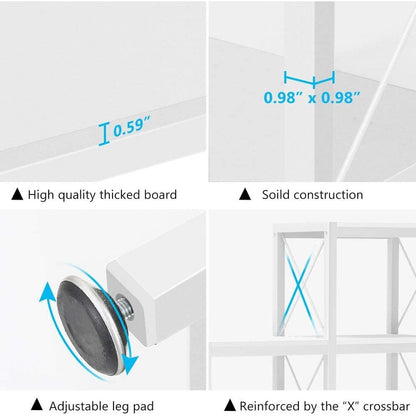 Libreria a scala con 12 ripiani, libreria angolare industriale