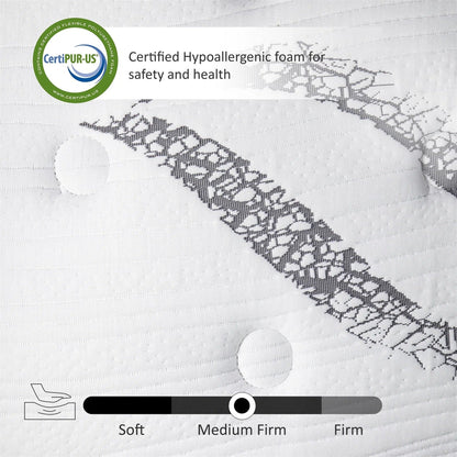 Materasso in memory foam ibrido in gel da 12 pollici in una scatola