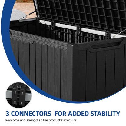 Grande contenitore per ponte in resina resistente all'acqua con serratura da 120-260 galloni