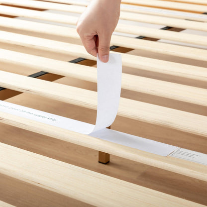 12 Letto a piattaforma classico in legno massello