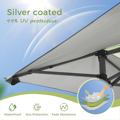 Gazebo da giardino rinforzato con baldacchino pop-up da esterno 13' x 13' con elegante tenda angolare - 13x13 piedi