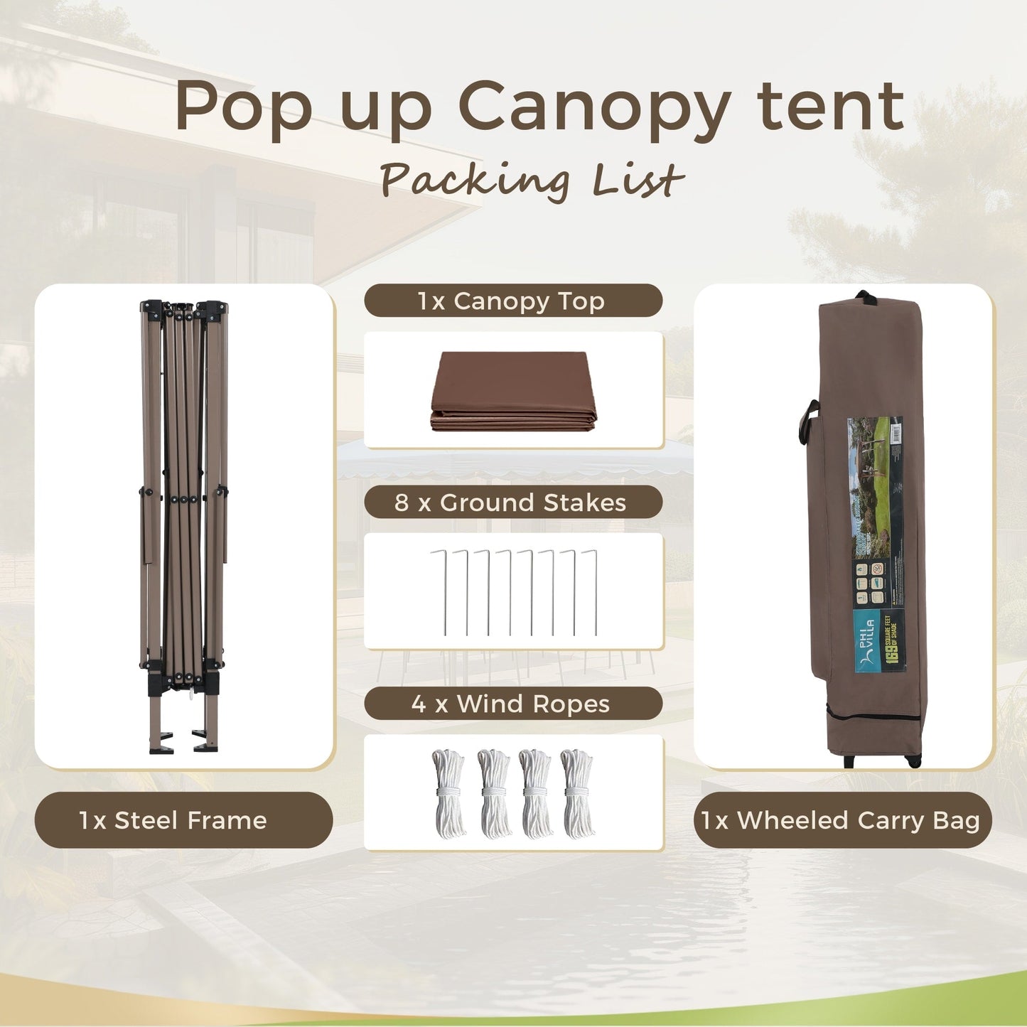 Gazebo da giardino rinforzato con baldacchino pop-up da esterno 13' x 13' con elegante tenda angolare - 13x13 piedi