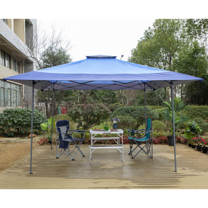 Gazebo da giardino rinforzato con baldacchino pop-up da esterno 13' x 13' con elegante tenda angolare - 13x13 piedi
