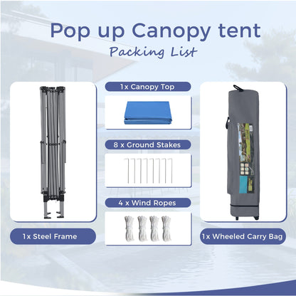 Gazebo da giardino rinforzato con baldacchino pop-up da esterno 13' x 13' con elegante tenda angolare - 13x13 piedi