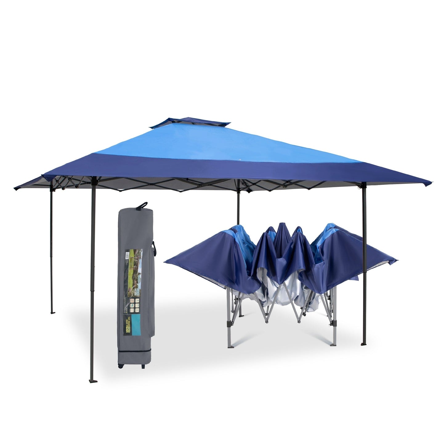 Gazebo da giardino rinforzato con baldacchino pop-up da esterno 13' x 13' con elegante tenda angolare - 13x13 piedi
