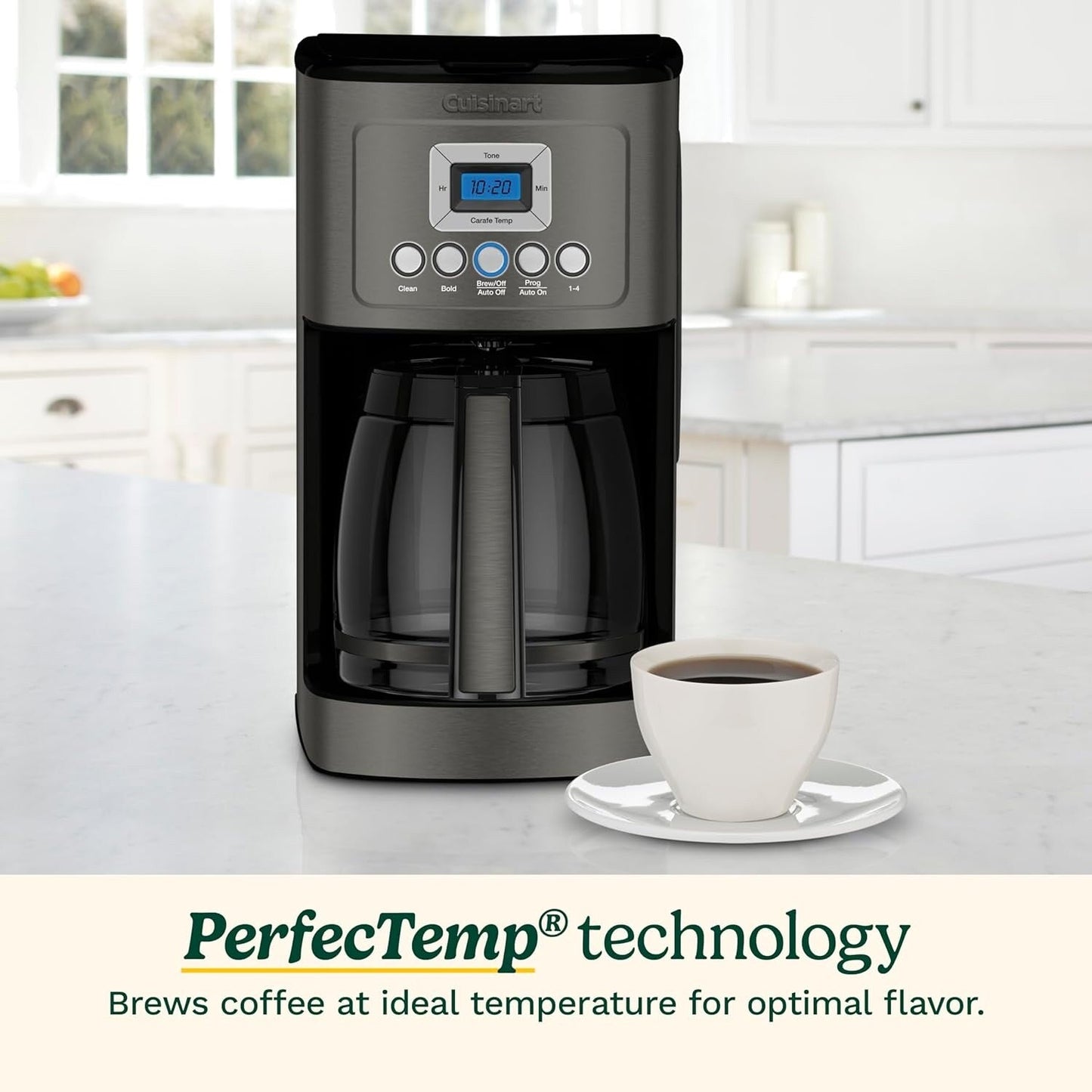 Macchina per caffè programmabile da 14 tazze, caraffa in vetro, controllo dell'intensità dell'infusione, impostazione da 1 a 4 tazze, acciaio inossidabile nero