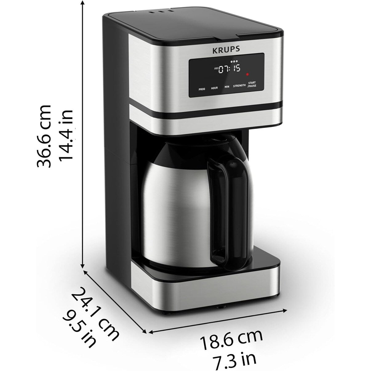 Macchina da caffè programmabile da 14 tazze, caraffa in acciaio inox, 3 intensità di infusione, timer 24 ore, mantenimento in caldo 4 ore
