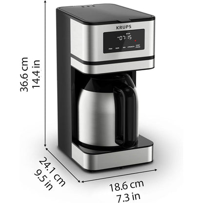 Macchina da caffè programmabile da 14 tazze, caraffa in acciaio inox, 3 intensità di infusione, timer 24 ore, mantenimento in caldo 4 ore
