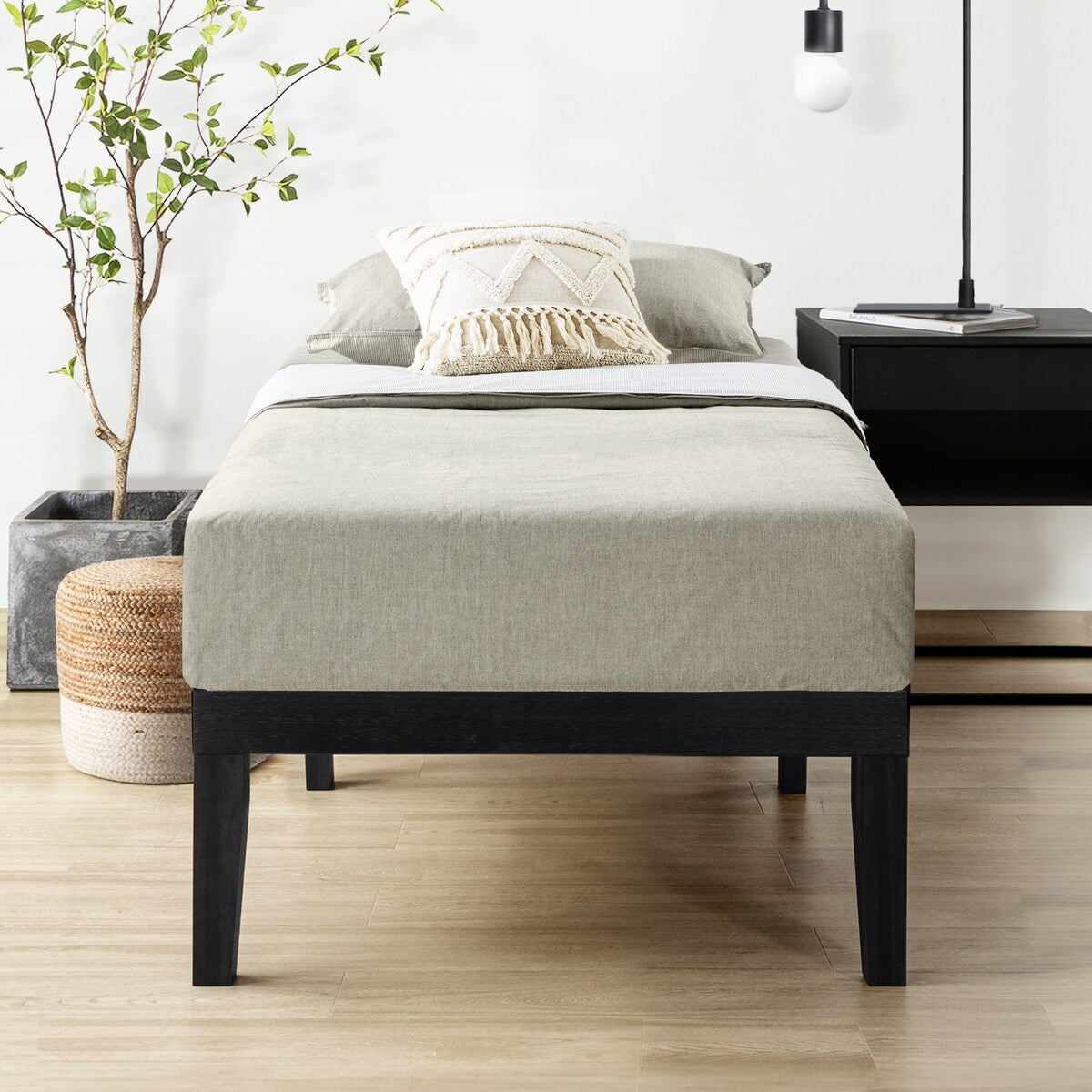 Struttura letto in legno massello classico da 16 pollici in più finiture