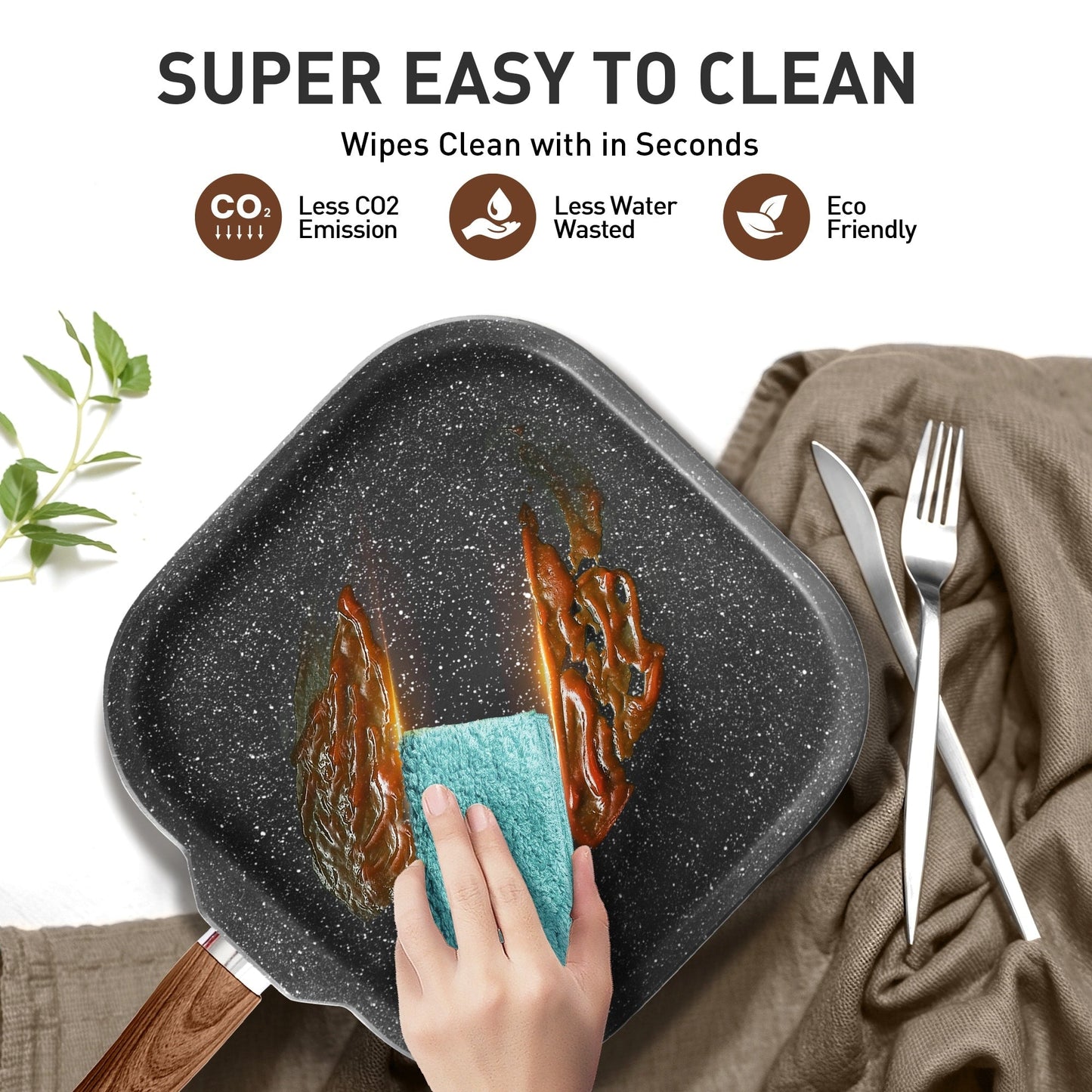 Set di pentole e padelle antiaderenti in granito da 17 pezzi