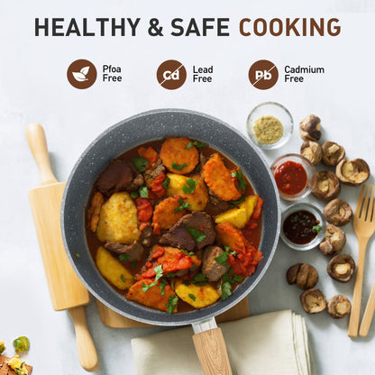 Set di pentole e padelle antiaderenti in granito da 17 pezzi