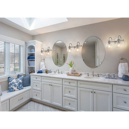 Applique da parete per mobiletto da bagno a 2/3 luci con paralume in vetro