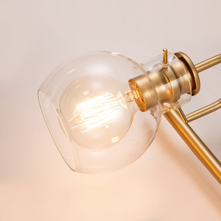 Applique da parete per mobiletto da bagno a 2/3 luci con paralume in vetro