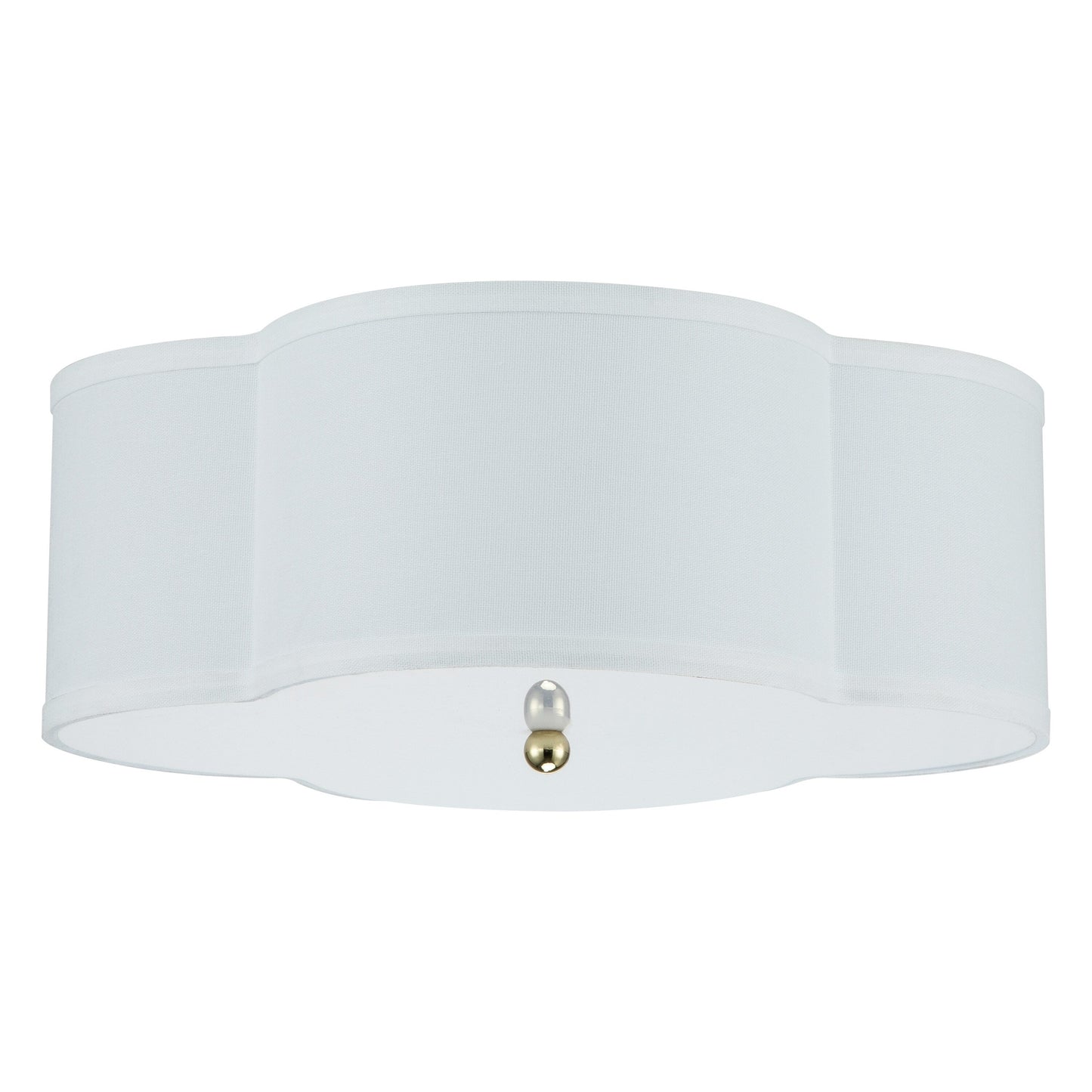 Lampada da soffitto a 2 luci in lino bianco con diffusore in acrilico