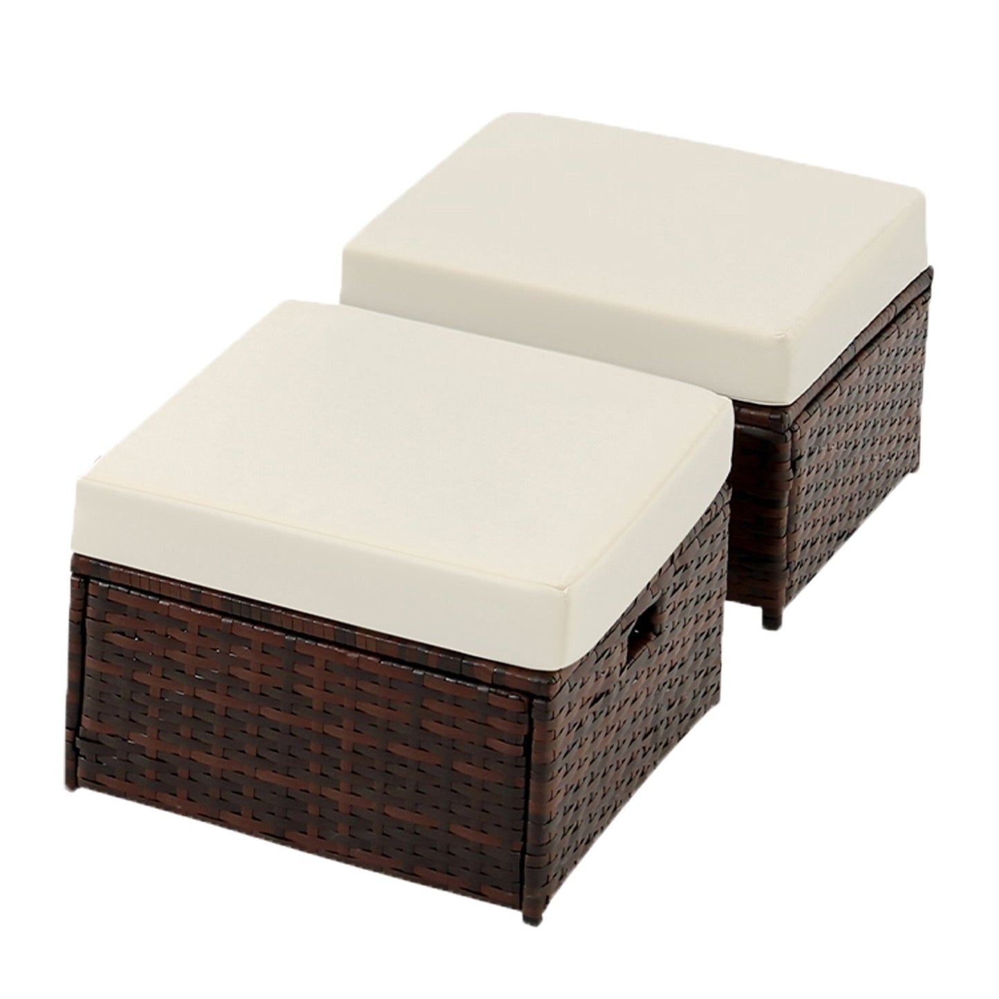 Pouf da giardino in vimini da 2 pezzi - Liquidazione