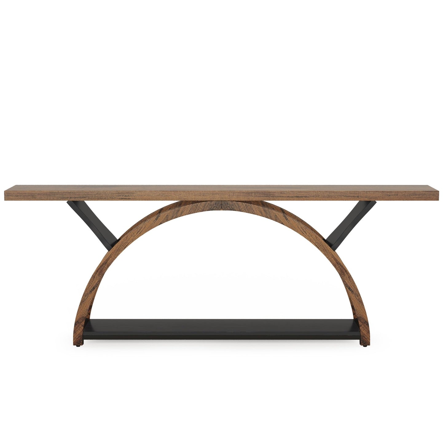 Tavolino da divano a 2 ripiani, stretto e lungo, con struttura semicircolare per ingresso, tavolini decorativi grigi per corridoio